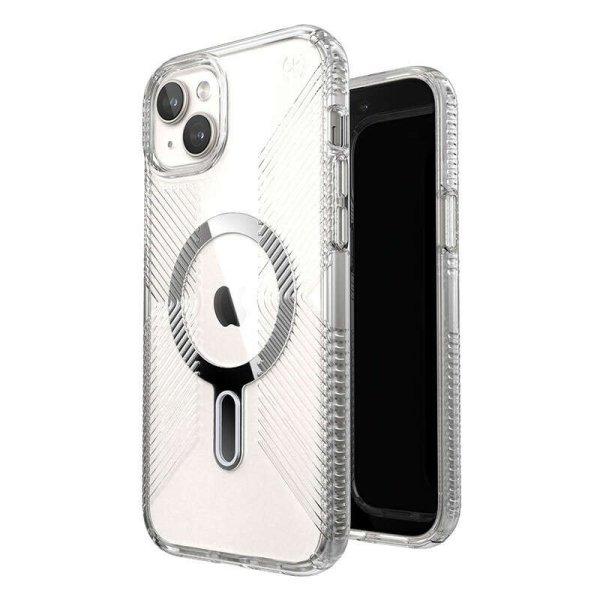 Speck Presidio Perfect-Clear Grip ClickLock MagSafe Apple iPhone 15 Plus / 14
Plus (Clear/Chrome Finish/Serene Silver)