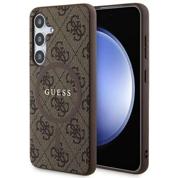 Guess GUHMS24SG4GFRW Samsung Galaxy S24 hardcase 4G Collection Leather Metal
Logo MagSafe brown