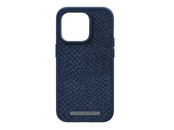 Njord byELEMENTS Salmon Leather MagSafe iPhone 14 Pro tok kék (NA43SL01)
