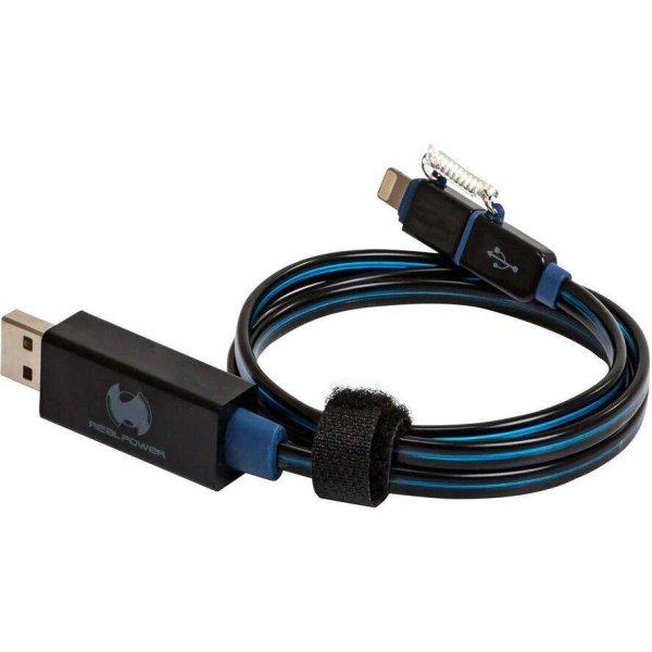 RealPower Datenkabel LED blau       micro-USB auf Lightning (185961)