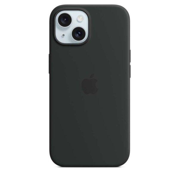 Apple iPhone 15 Szilikon Magsafe tok,Fekete (APPLE-MT0J3ZM-A)