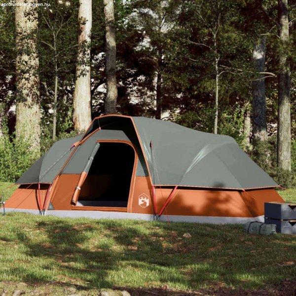 vidaXL 9 személyes szürke-narancssárga vízálló kupolás családi sátor