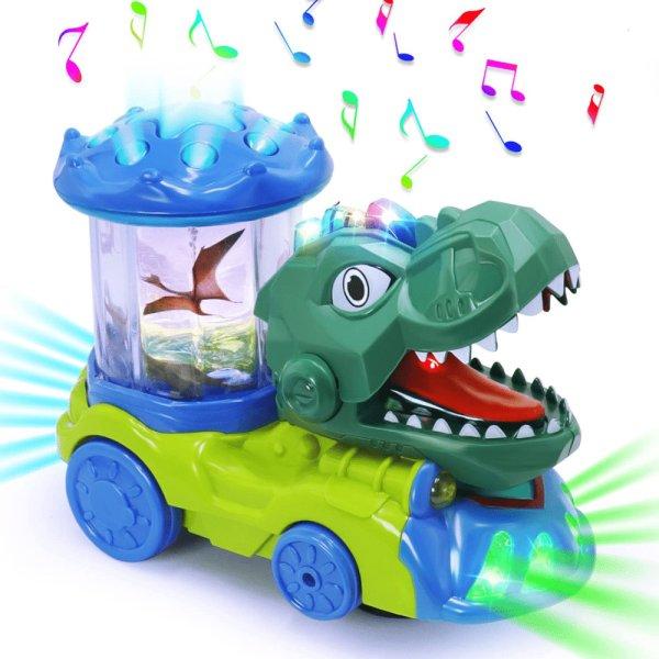 Interaktív dinoszaurusz szállító játék autó -
automatikus mozgásokkal, hangokkal és fényekkel (BBJ)