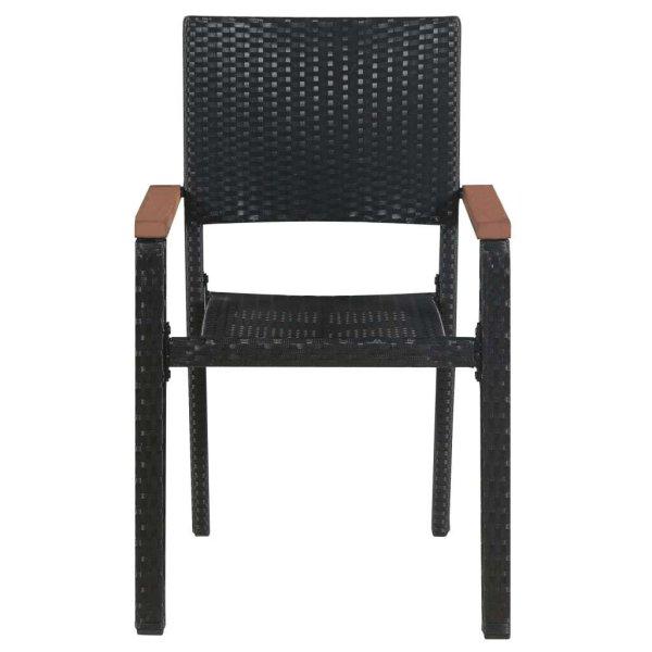 2 db fekete polyrattan kültéri szék