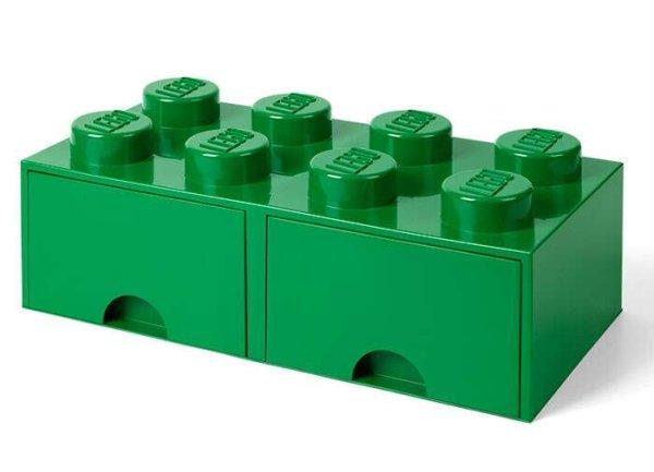 Lego 40061740 Fiókos tárolódoboz (4x2) - Sötétzöld