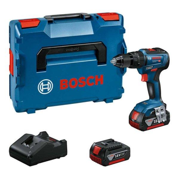 Bosch GSB 18V-55 Professional Akkumulátoros ütvefúró-csavarozó + 2 x 3.0Ah
Akkumulátor + Gyorstöltő