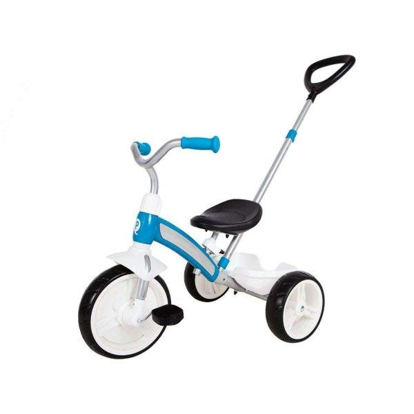 Gyerek háromkerekű tricikli vezetőrúddal Qplay Elite Plus kék