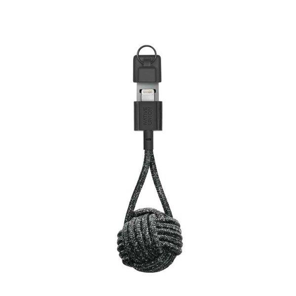 Native Union USB-A apa - Lightning apa 2.0 Adat és töltő kábel - Fekete
(0.15m) (KEY-L-CS-BLK-NP)