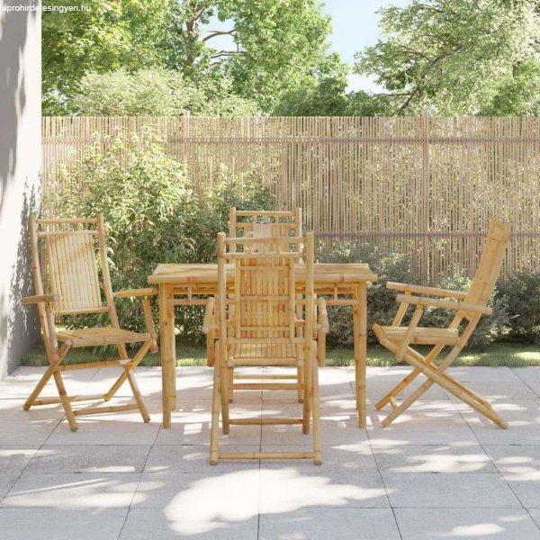 vidaXL 4 db összecsukható bambusz kerti szék 53 x 66 x 99 cm