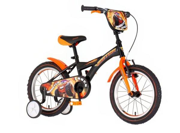 Visitor Monster Truck 16 gyerek kerékpár fekete-narancs
