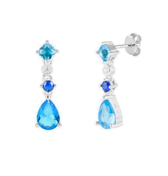 Preciosa Bájos ezüst fülbevaló kék cirkónium
kövekkel Azure Candy 5403 67
