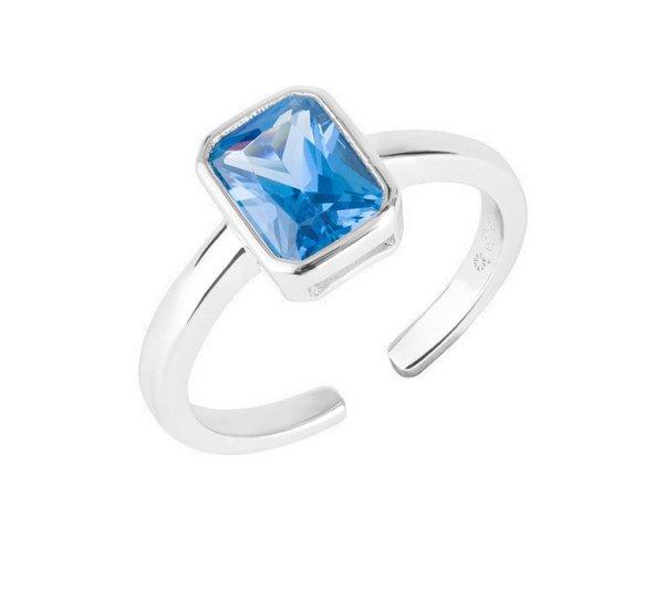 Preciosa Gyönyörű nyitott gyűrű kék
cirkónium kővel Preciosa Blueberry Candy 5406 68 52 mm