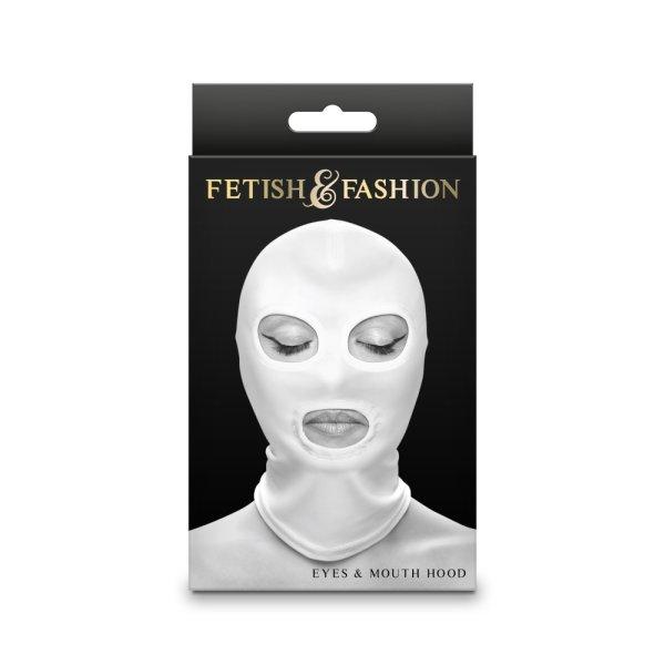 Fetish & Fashion - Eyes & Mouth Hood - White - Alternate Package 