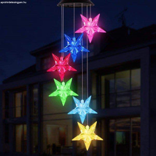 Napelemes karácsonyi fényfüzér csillag alakú led izzókkal