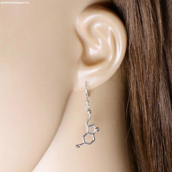 925 Ezüst lógó fülbevaló - a szerotonin kémiai vegyülete „Boldogság
hormon”