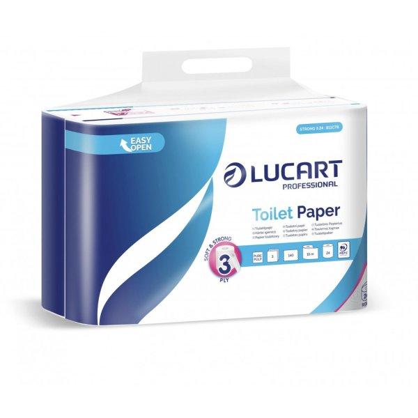 Toalettpapír 3 rétegű 140 lap/tekercs 100 % cellulóz hófehér 24
tekercs/csomag 3.24 Strong Lucart_811C78P