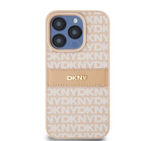 DKNY PU Leather Repeat Pattern Tonal Stripe iPhone 14 Pro hátlap tok,
rózsaszín