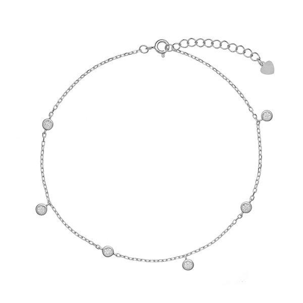 AGAIN Jewelry Gyönyörű ezüst bokalánc cirkónium
kövekkel AJNH0005