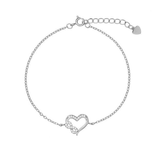 AGAIN Jewelry Gyengéd ezüst karkötő Infinity Love AJNR0017