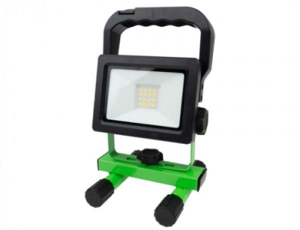 EcoLight 10 W-os natúrfehér hordozható LED reflektor  újratölthető
akkumlátorral