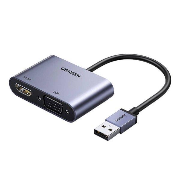 UGREEN CM449 USB-A 3.0 HDMI/VGA adapter (szürke)