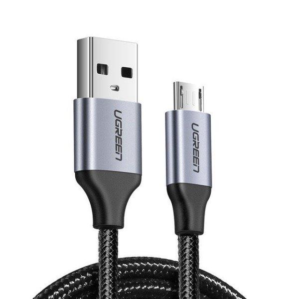 UGREEN mikro USB kábel QC 3.0 2.4A 0.25m (fekete)