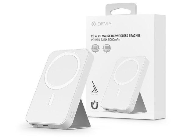 Univerzális hordozható akkumulátor töltő/állvány - Devia Extreme Speed
Series PD20W Magnetic Wireless Bracket Power Bank - Lightning + Type-C - 5000
mAh - fehér