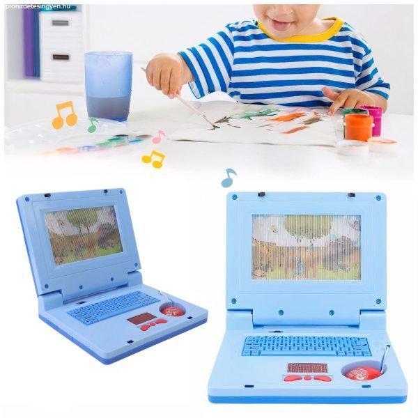Készségfejlesztő játék laptop kisfiúknak-
mozgó képernyővel, zenével és fényhatásokkal
- kék (BBJ)