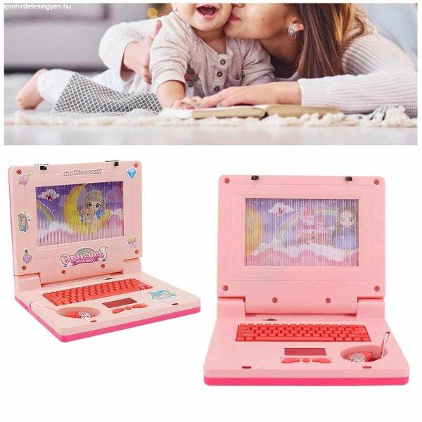 Készségfejlesztő játék laptop kislányoknak -
mozgó képernyővel, zenével és fényhatásokkal
- rózsaszín (BBJ)
