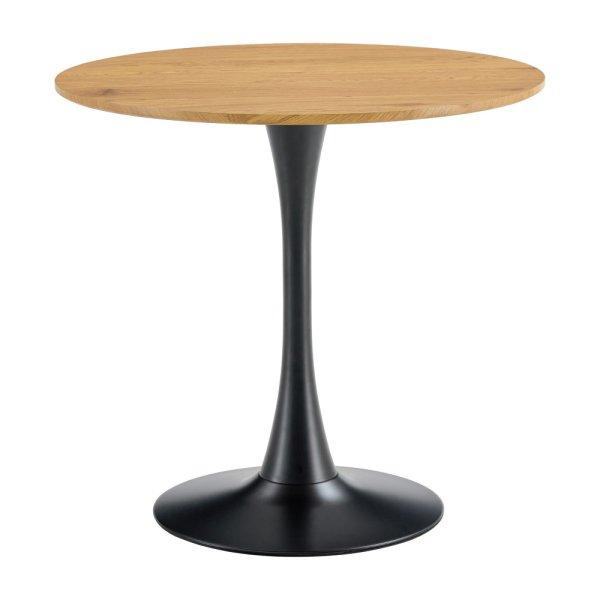 Étkezőasztal, kerek, tölgy/fekete, átmérő 110
cm, REVENTON NEW