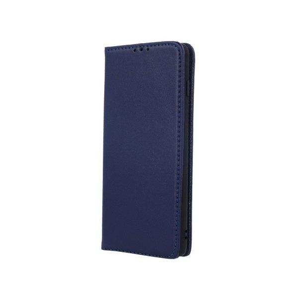 Genuine Leather Apple iPhone 15 (6.1) oldalra nyíló mágneses bőrhatású
könyv tok szilikon belsővel kék