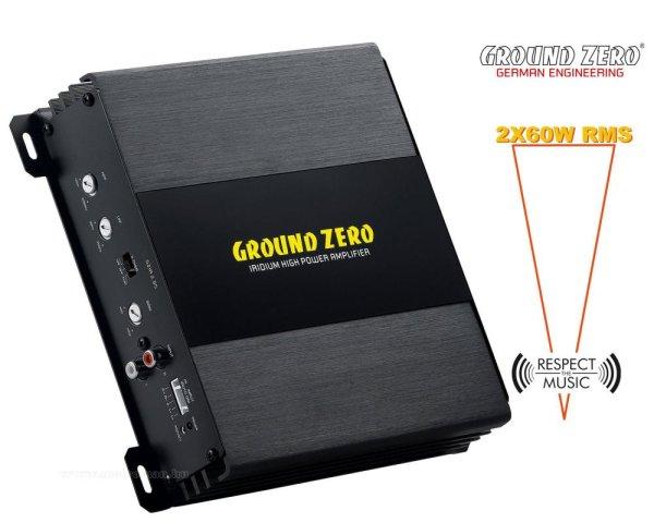 GROUND ZERO GZIA 2.85 2 csatornás autós erősítő 2X60W