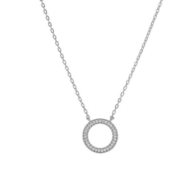AGAIN Jewelry Csillogó ezüst nyaklánc Karika AJNA0019