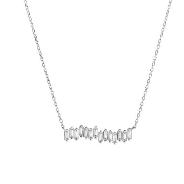 AGAIN Jewelry Gyönyörű ezüst nyaklánc
átlátszó cirkónium kövekkel AJNA0012