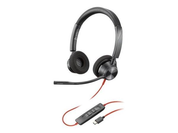 HP Poly Blackwire 3320 Stereo USB-C Headset +USB-C/A Adapter
