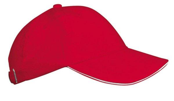 KP042 gyerek baseball sapka hat paneles fém csatos K-UP, Red/White-U