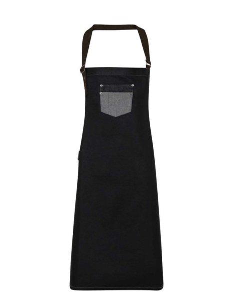 PR136 vízlepergető felületü hosszú farmer kötény Premier, Black Denim-U