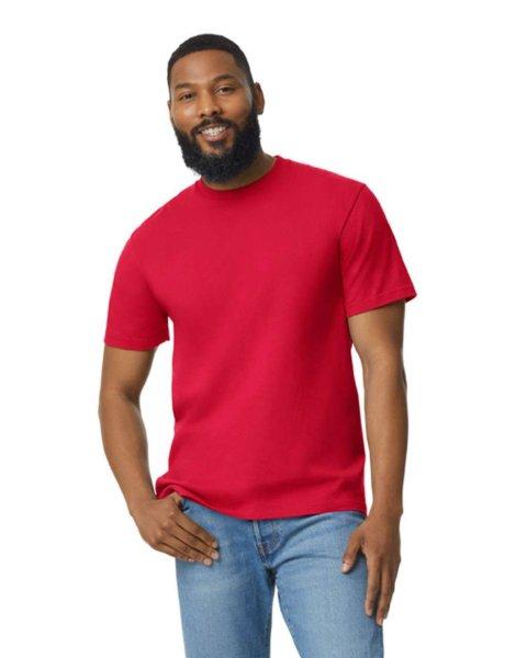 Gildan GI3000 körkötött rövid ujjú férfi pamut póló, Red-XS