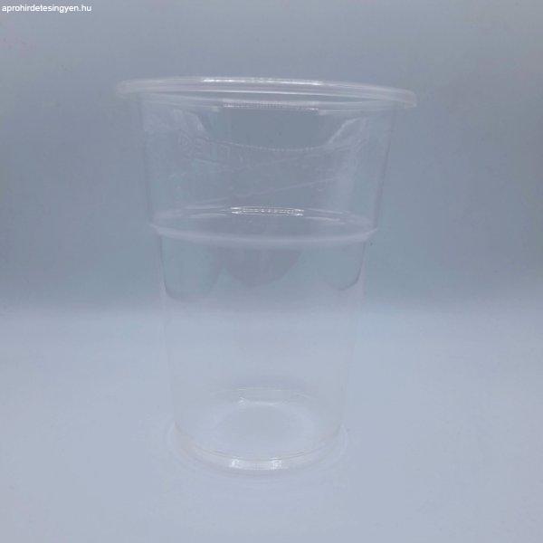 Lebomló hidegitalos pohár, PLA, 300ml, szintjelöléssel | 50 db/csomag
