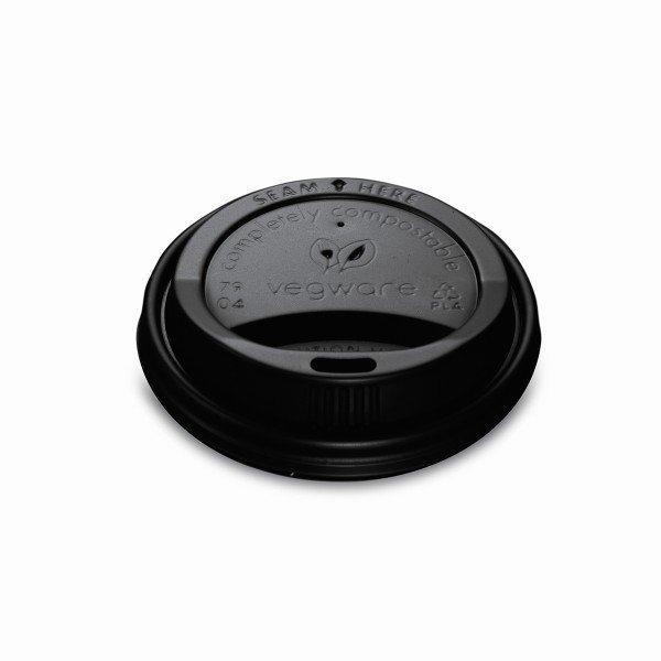 Lebomló kávés pohártető, CPLA, 79 mm, fekete, 2,3 dl pohárhoz | 50
db/csomag