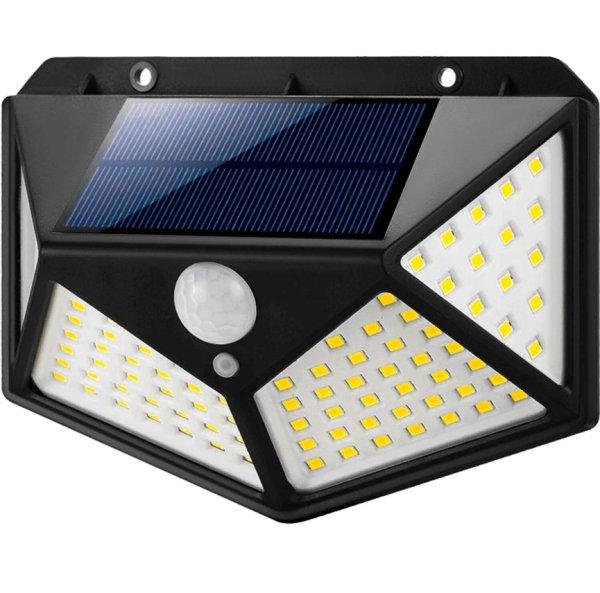 Mozgás- és szürkületérzékelős, 100 LED-es
napelemes kültéri lámpa  (BB-10720)