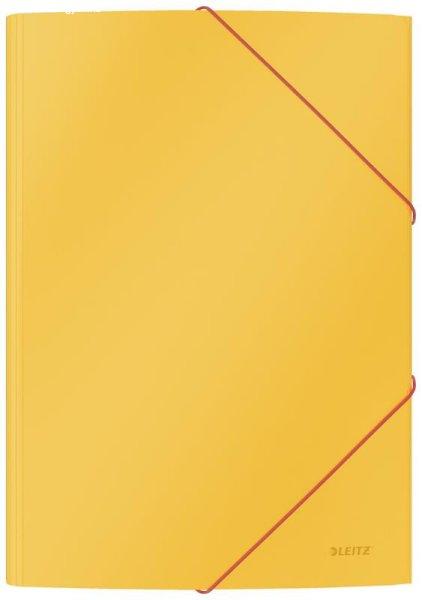 Iratgyűjtő gumis A/4 karton LEITZ COSY Soft touch meleg sárga