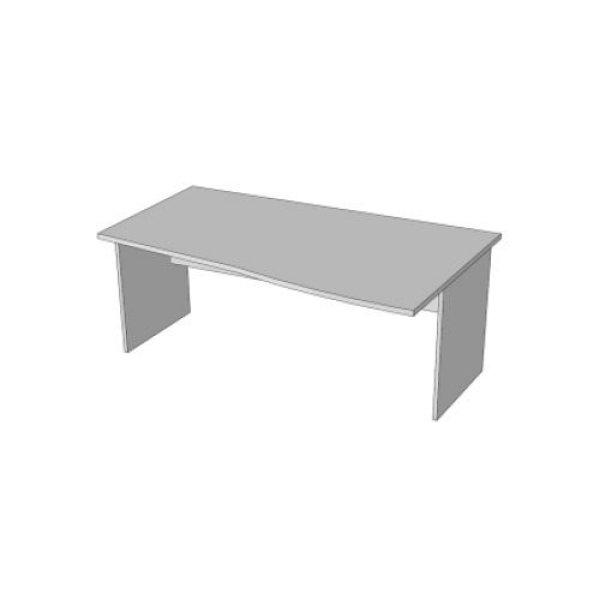 Íróasztal, íves, panellábbal F-122.I 100/80, méret:135x100/80x75, J
natúrfa