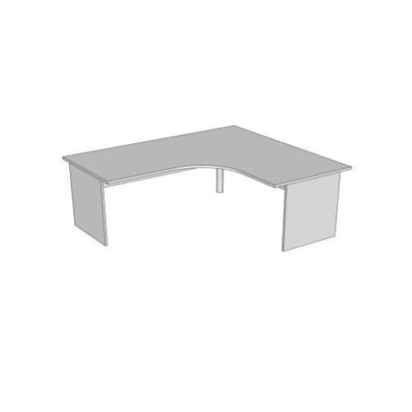 Íróasztal, sarokíves, panellábbal F-120.S 80/80, méret:180/160x80/80x75, J
barna