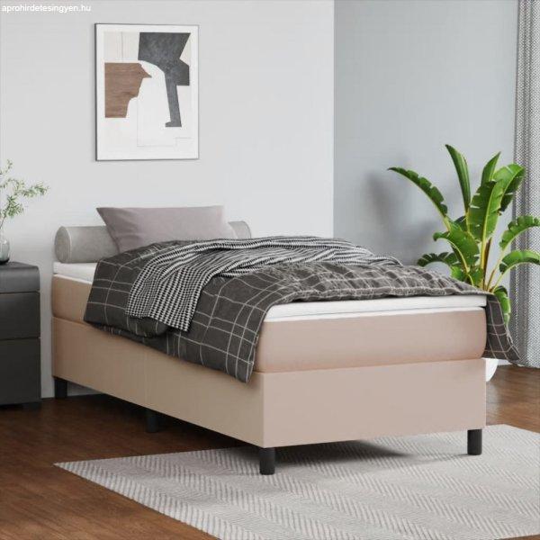 Cappuccino színű műbőr rugós ágy matraccal 90 x 190 cm