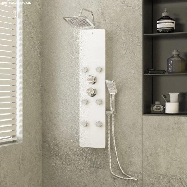 Fehér üveg zuhanypanel 25 x 47,5 x 130 cm