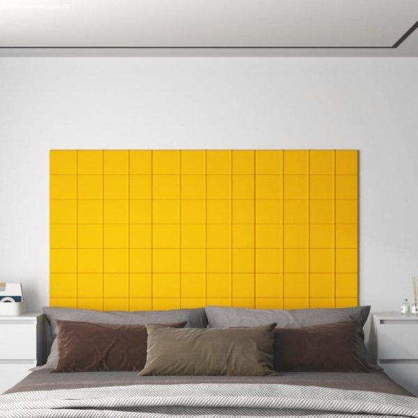 12 db sárga bársony fali panel 60 x 15 cm 1,08 m²