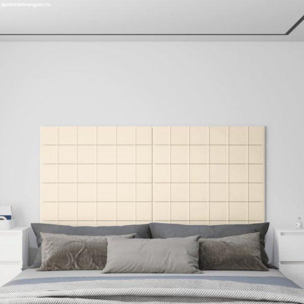 12 db krémszínű bársony fali panel 90x15 cm 1,62 m²