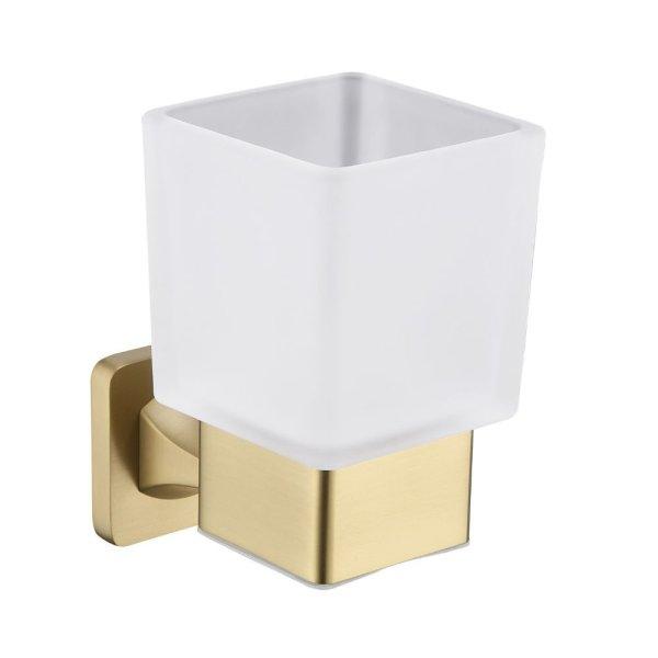 Welland Exclusive-Line fali tároló / fogkefe tartó - arany / tejüveg (39906)