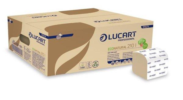 Toalettpapír, hajtogatott, 2 rétegű, 210 lap/csomag, LUCART
"EcoNatural", havanna barna